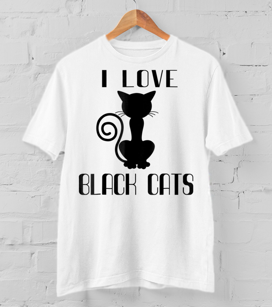 I Love Black Cats Cat Mom Witch T-Shirt
