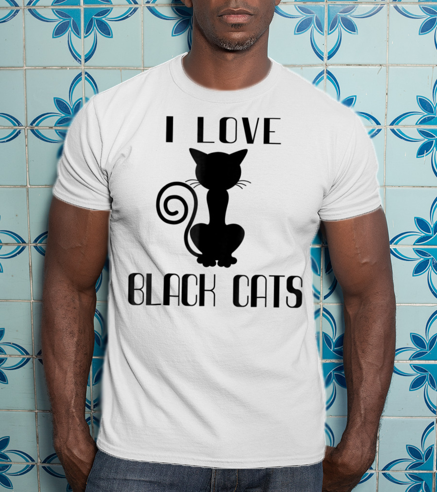 I Love Black Cats Cat Mom Witch T-Shirt