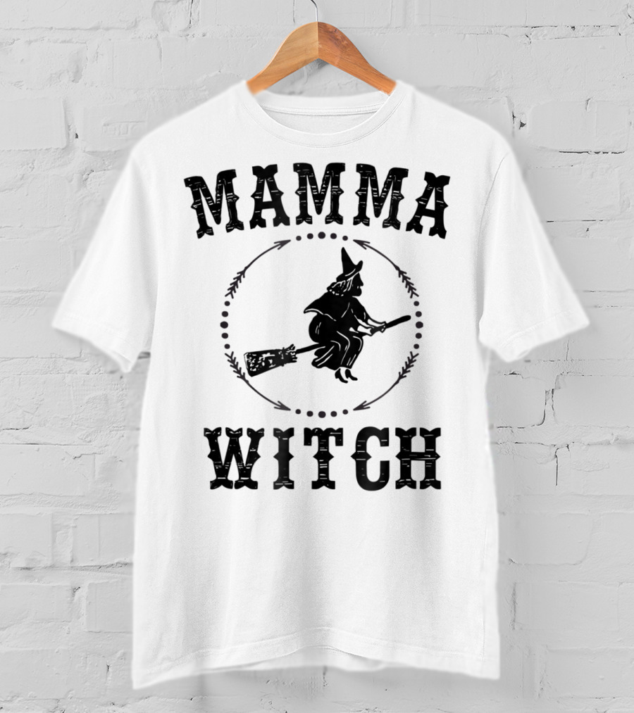 Mamma Witch Flying Broomstick T-Shirt
