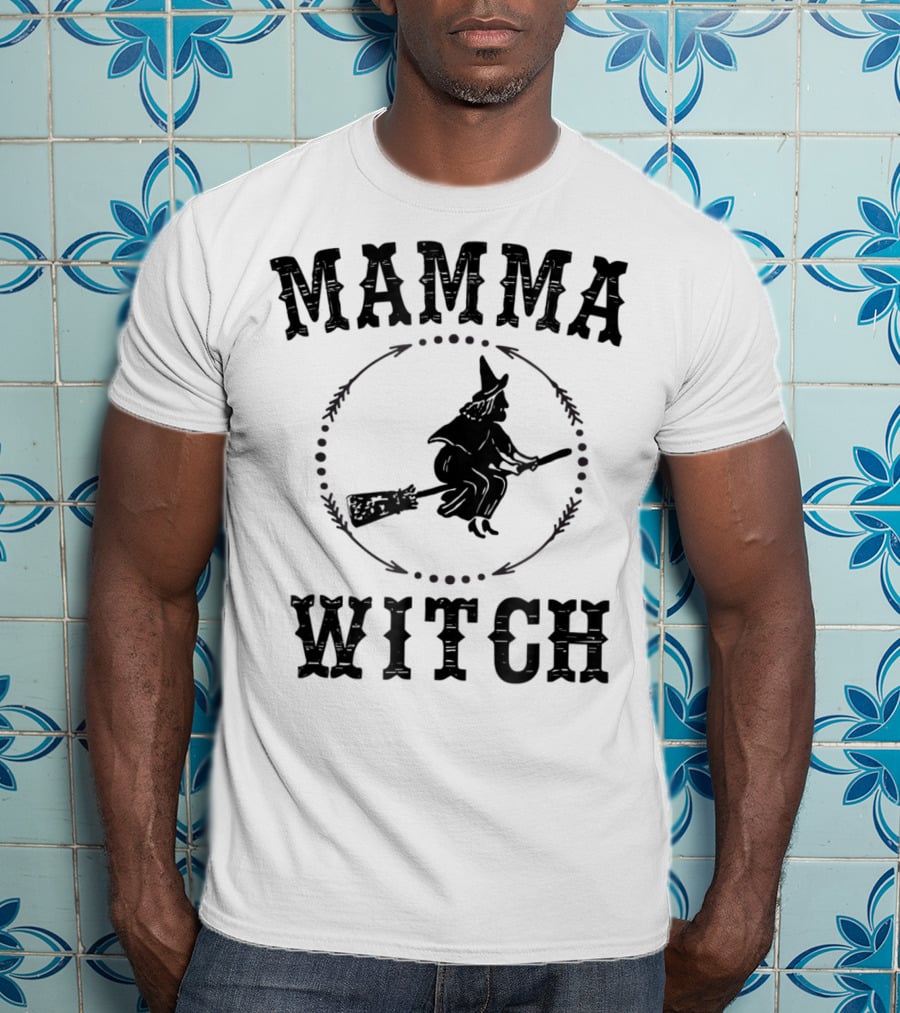 Mamma Witch Flying Broomstick T-Shirt