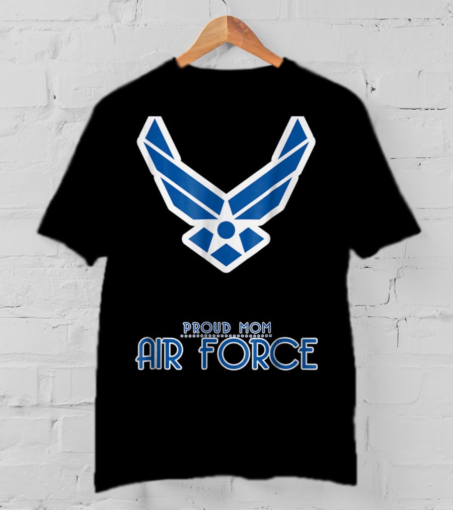 Proud Air Force Mom Blue Emblem T-Shirt