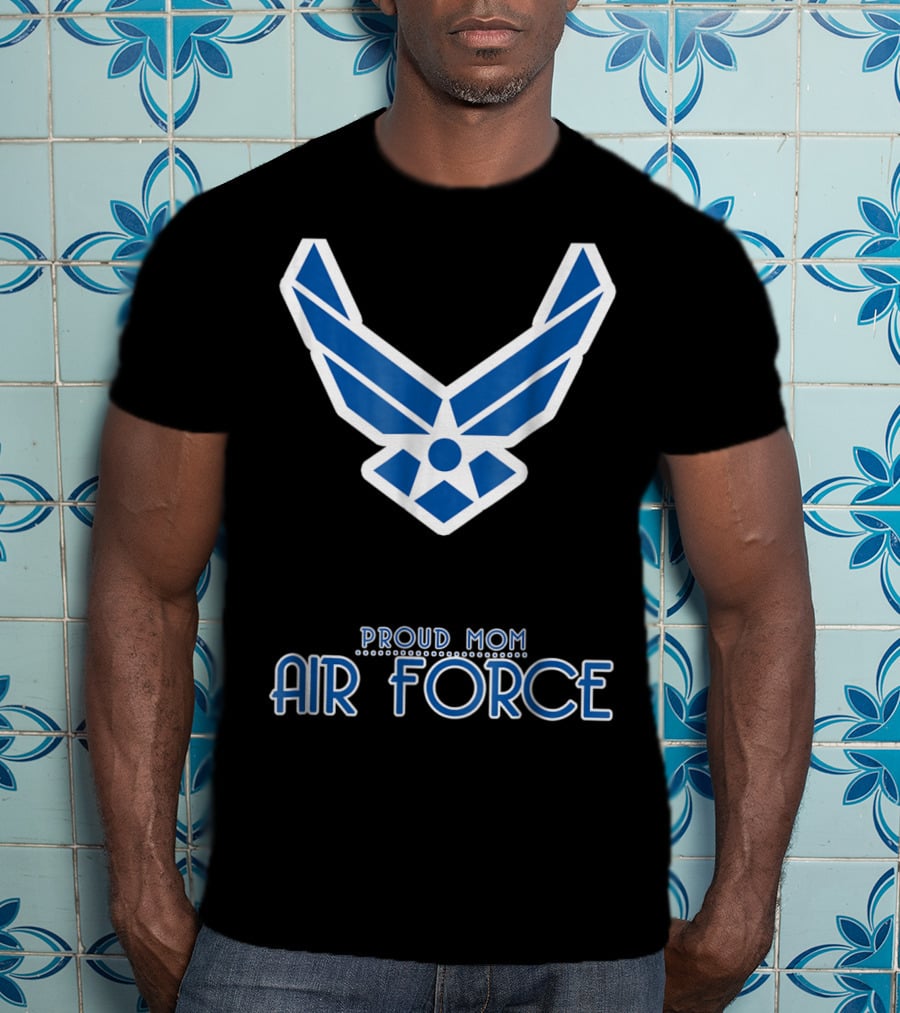 Proud Air Force Mom Blue Emblem T-Shirt