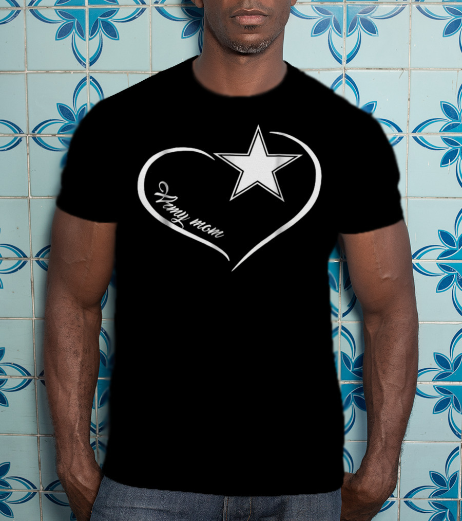 Army Mom Heart Star T-Shirt