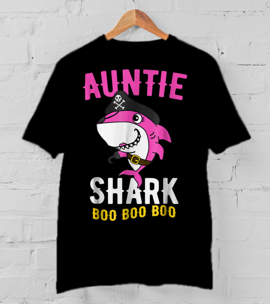 Auntie Pirate Shark Boo Boo Boo T-Shirt