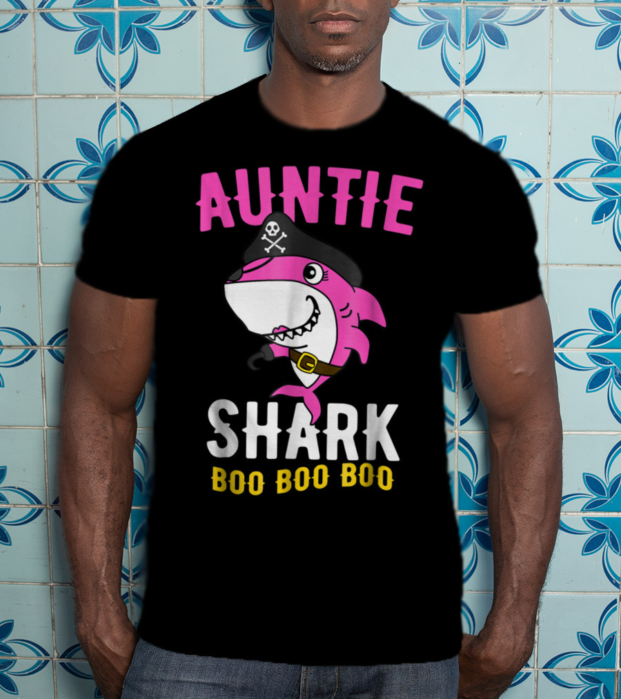 Auntie Pirate Shark Boo Boo Boo T-Shirt