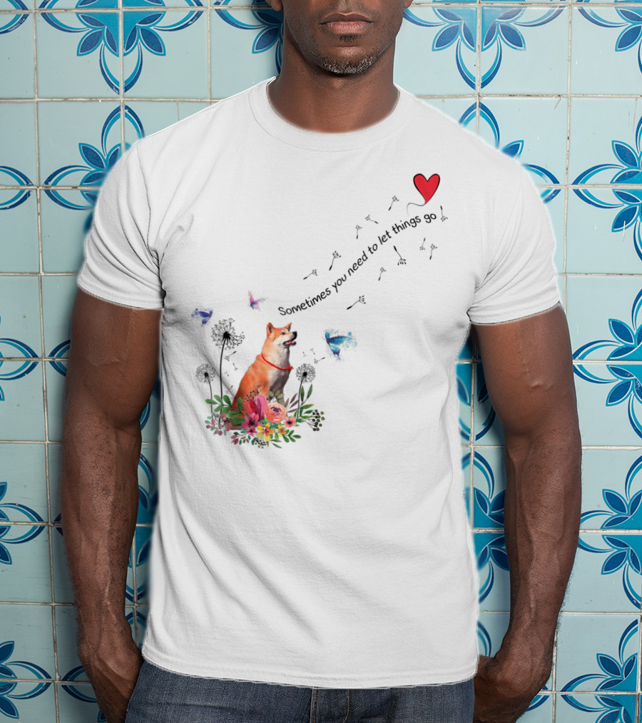 Akita Dog Kids Friend76 Sometimes You Need To Let Things Go T-Shirt