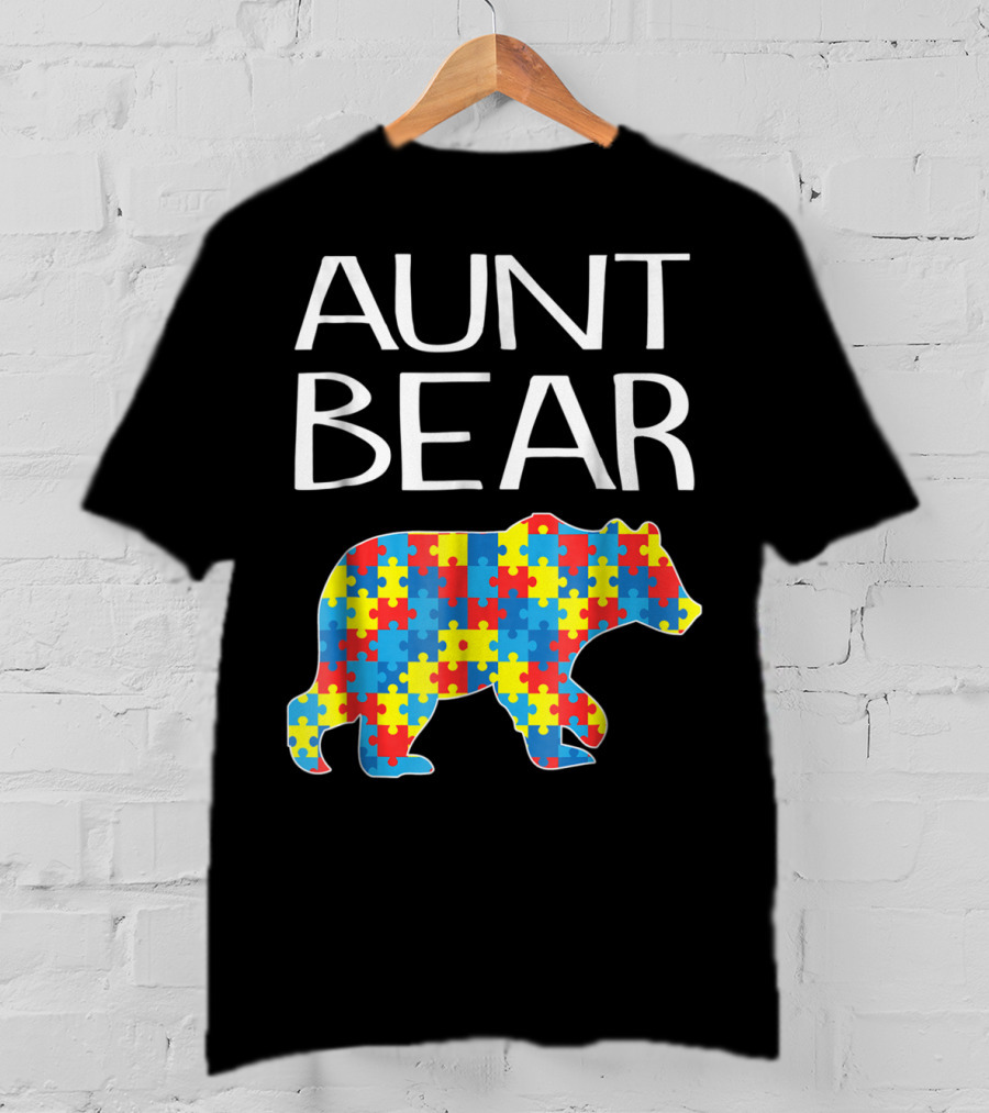 Aunt Bear Autism Puzzle T-Shirt