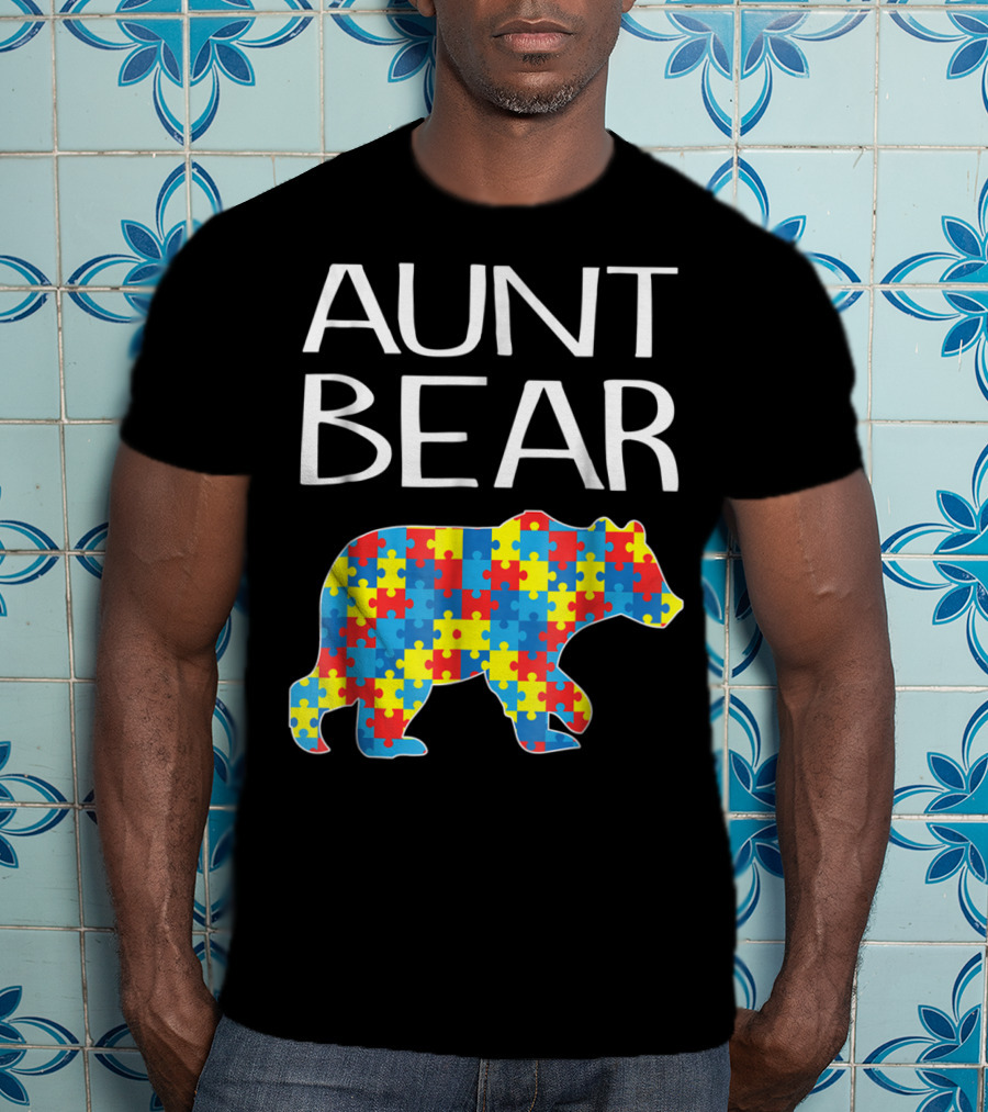 Aunt Bear Autism Puzzle T-Shirt