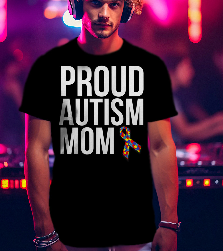 Proud Autism Mom Puzzle T-Shirt