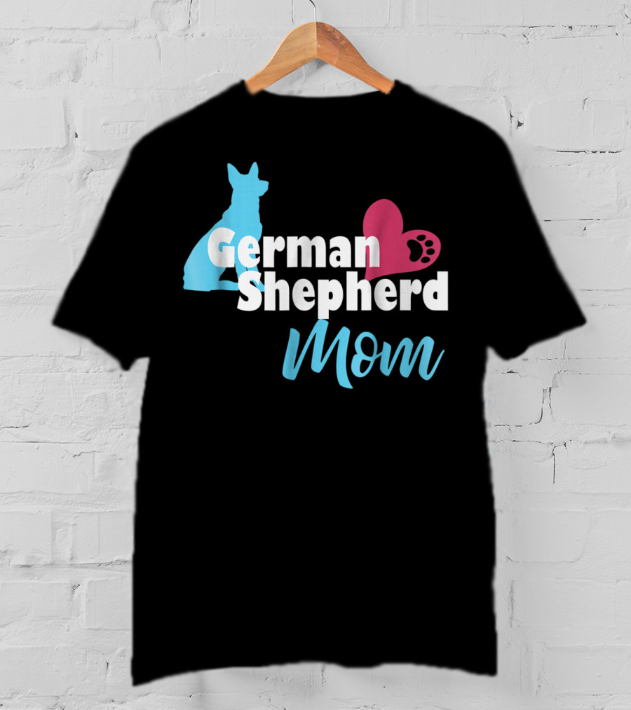 German Shepherd Mom Heart Paw T-Shirt