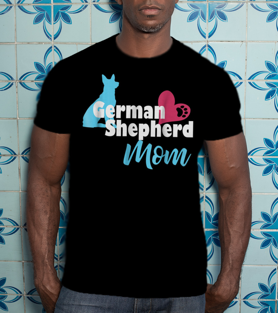 German Shepherd Mom Heart Paw T-Shirt