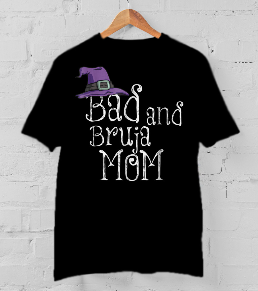 Bad And Bruja MOM Witch Wiccan Purple Hat T-Shirt