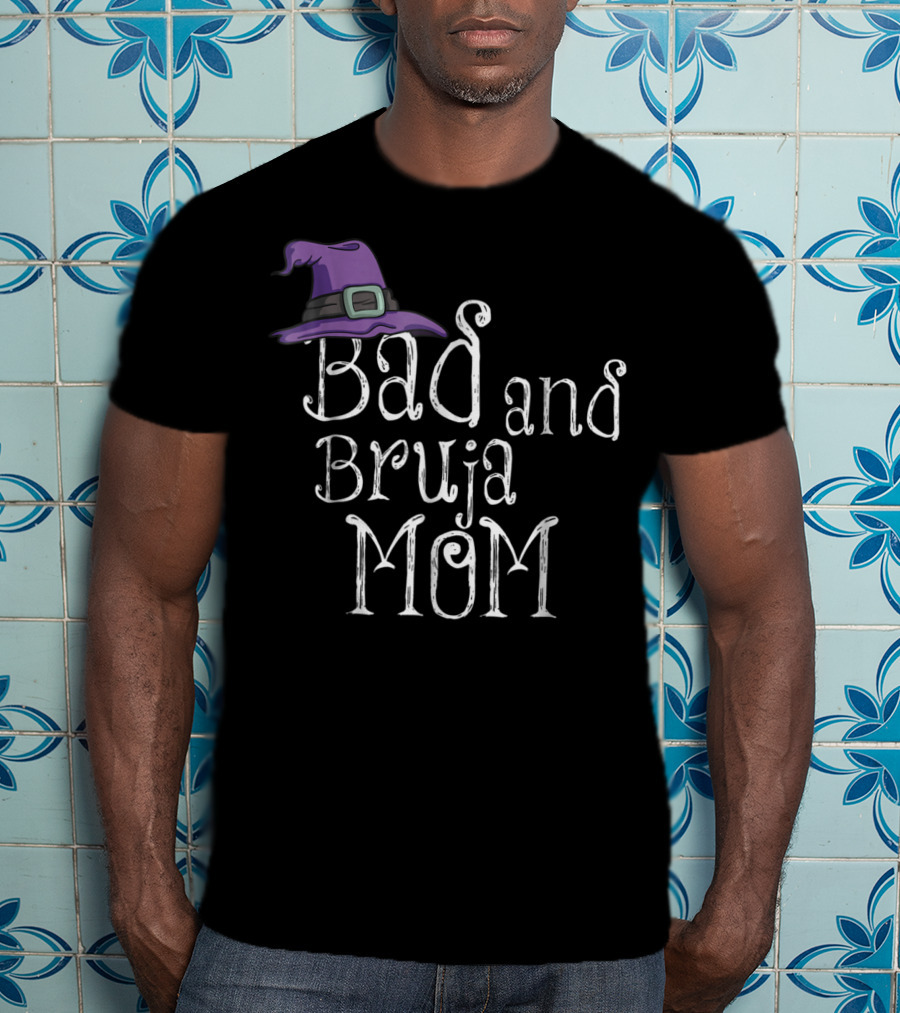 Bad And Bruja MOM Witch Wiccan Purple Hat T-Shirt