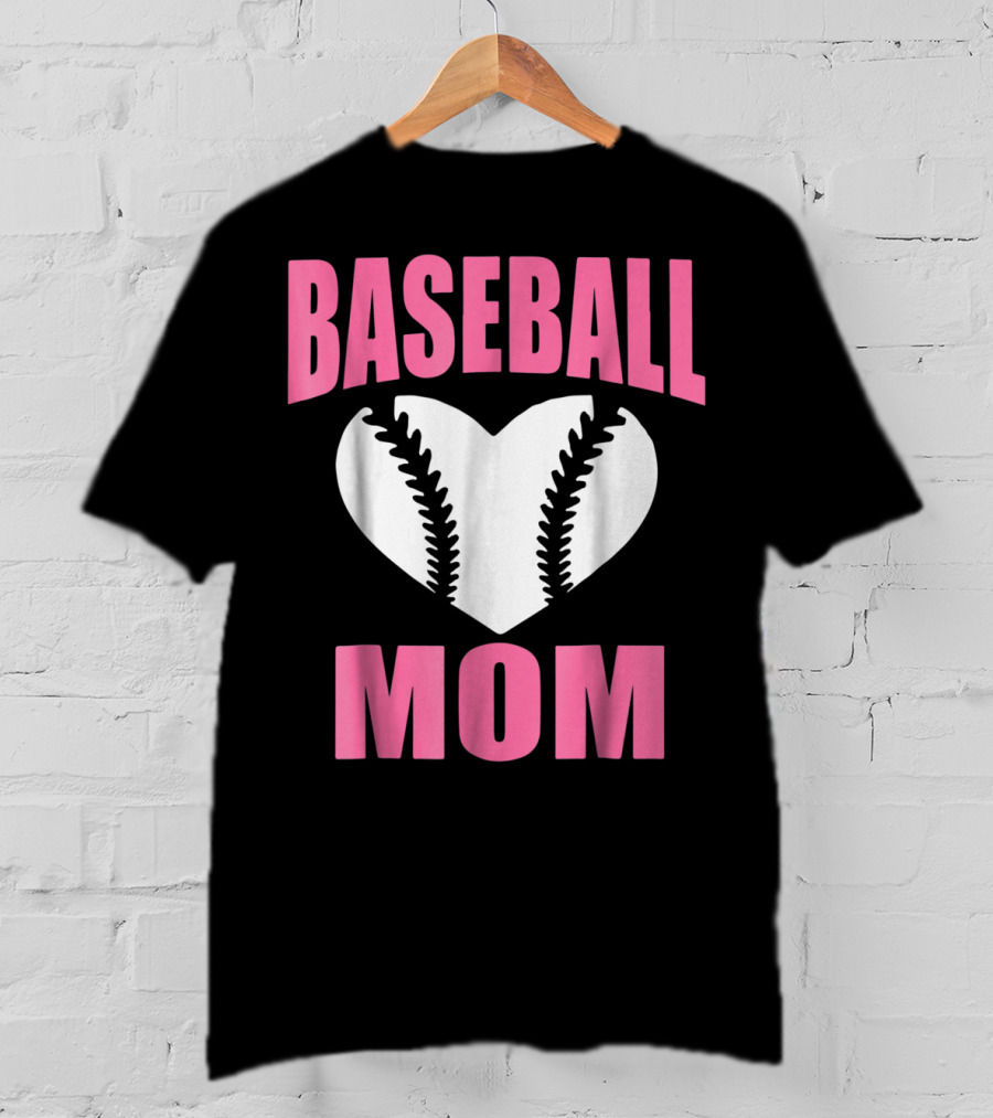 Baseball Mom Heart Baseball T-Shirt