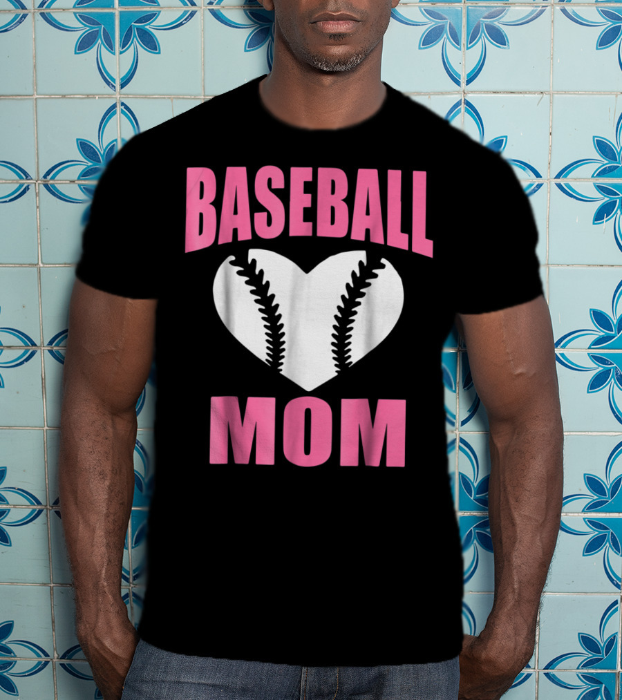Baseball Mom Heart Baseball T-Shirt