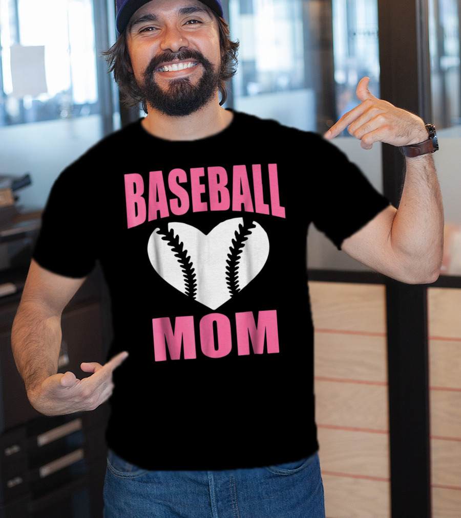 Baseball Mom Heart Baseball T-Shirt