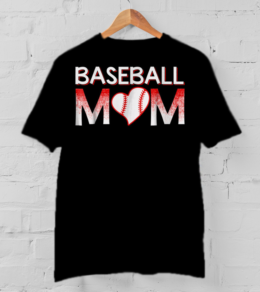Baseball Mom Love Baseball Player Heart T-Shirt