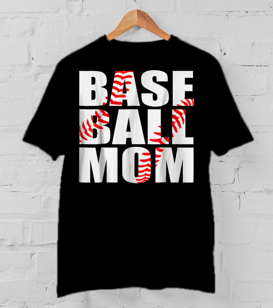 Baseball Mom Baseball Stitch T-Shirt