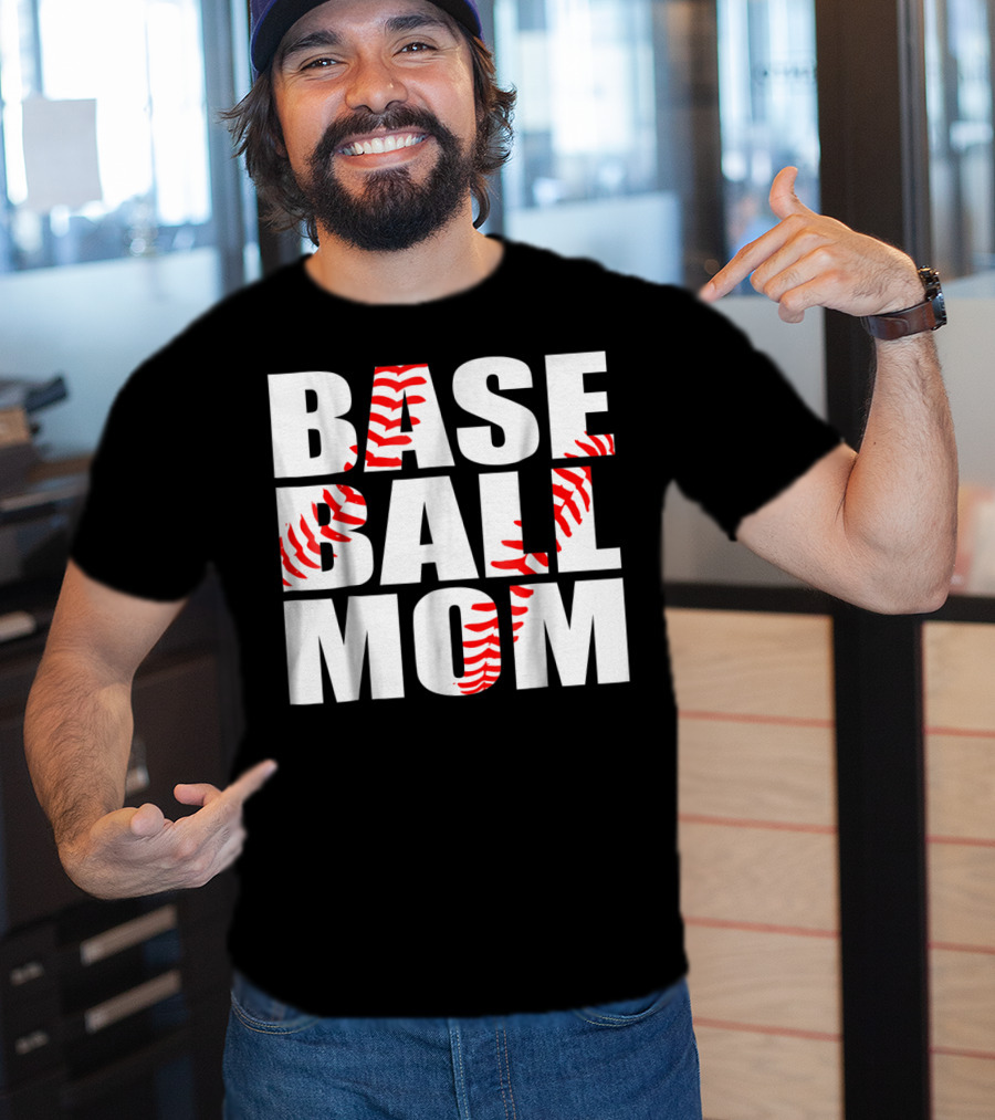 Baseball Mom Baseball Stitch T-Shirt