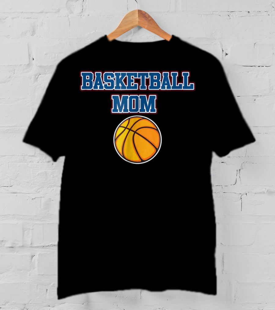 Basketball Mom Cute Cheer Vintage Mother Fan Basketball T-Shirt