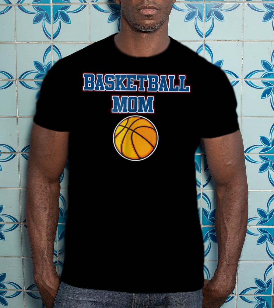 Basketball Mom Cute Cheer Vintage Mother Fan Basketball T-Shirt