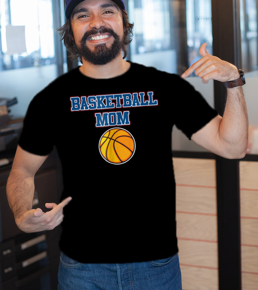 Basketball Mom Cute Cheer Vintage Mother Fan Basketball T-Shirt