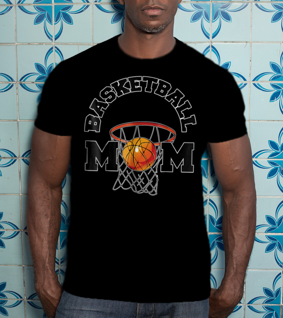 Basketball Mom Dark Hoop T-Shirt