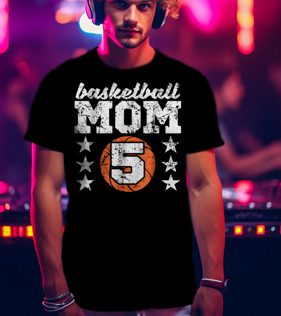 Basketball Mom 5 Stars T-Shirt