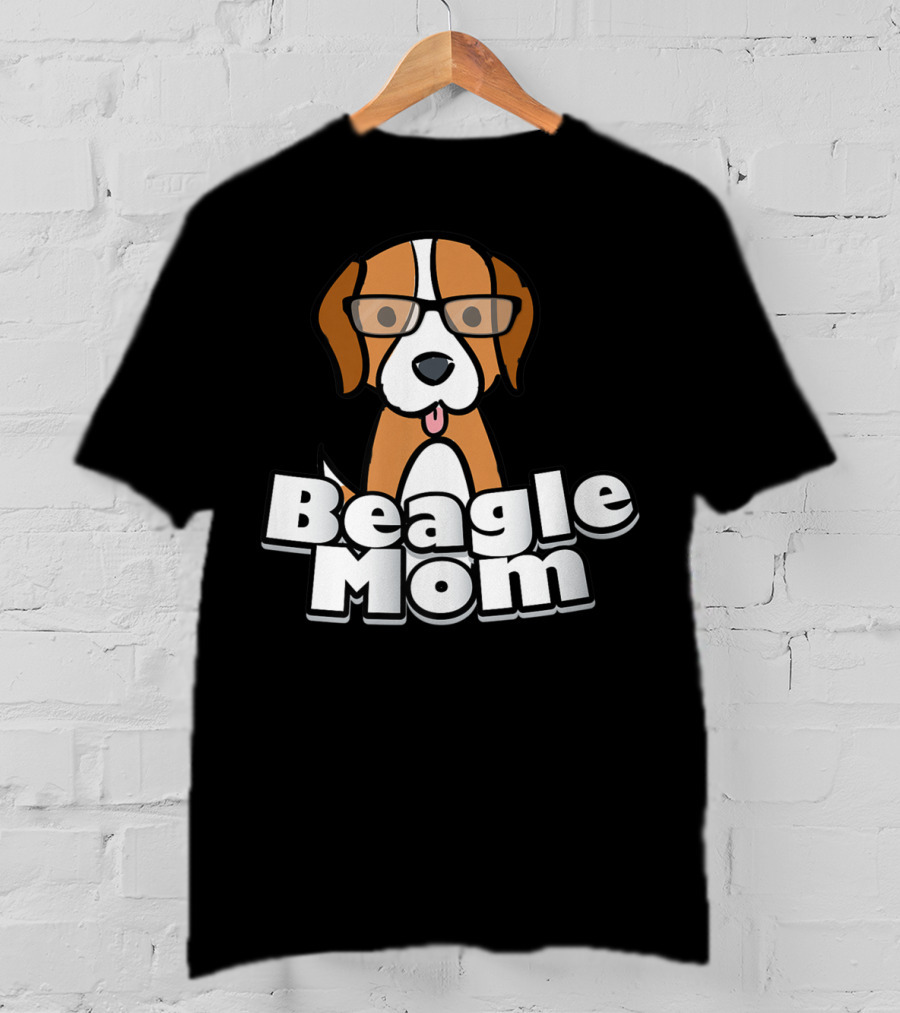 Beagle Mom Cute Dog With Glasses T-Shirt