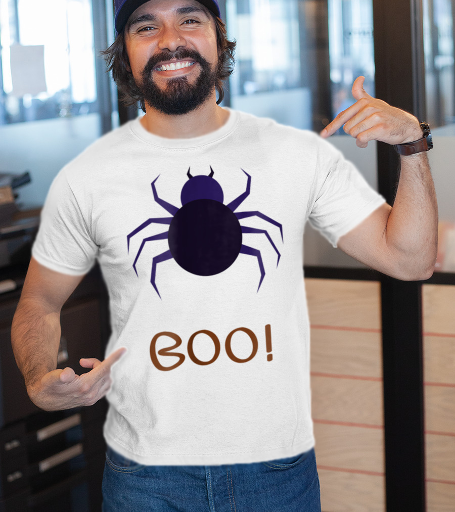 BOO Halloween Spider Design For Mom Sister Boyfriend Girl T-Shirt