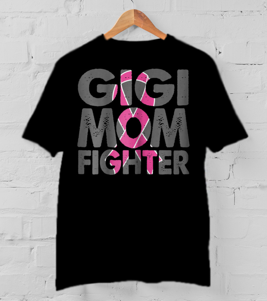 Gigi Mom Fighter Breast Cancer Awareness Pink T-Shirt