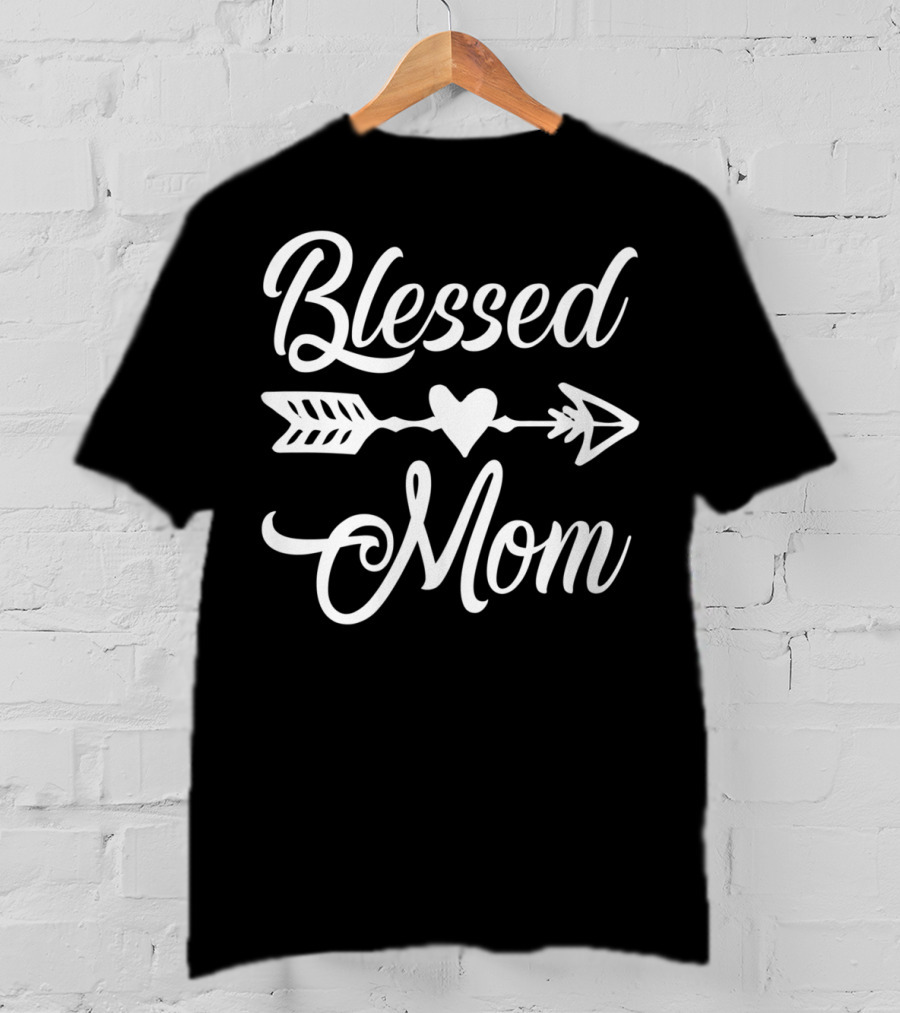 Blessed Mom Heart Arrow Design Thanksgiving24 T-Shirt