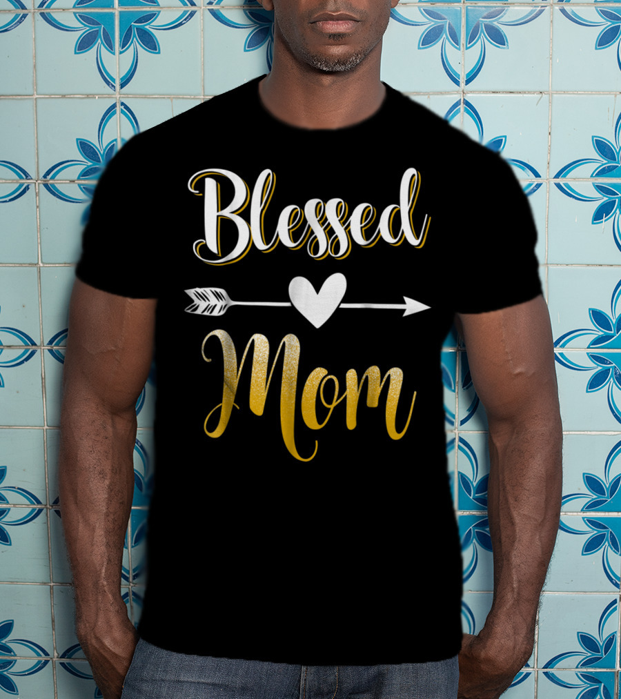 Blessed Mom Heart Arrow T-Shirt
