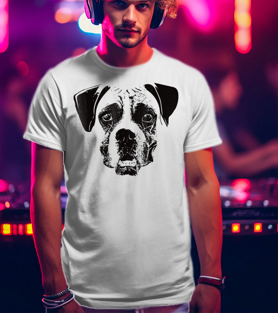 Boxer Dog Face Dog Mom Or Dad Boxer Dog Face T-Shirt