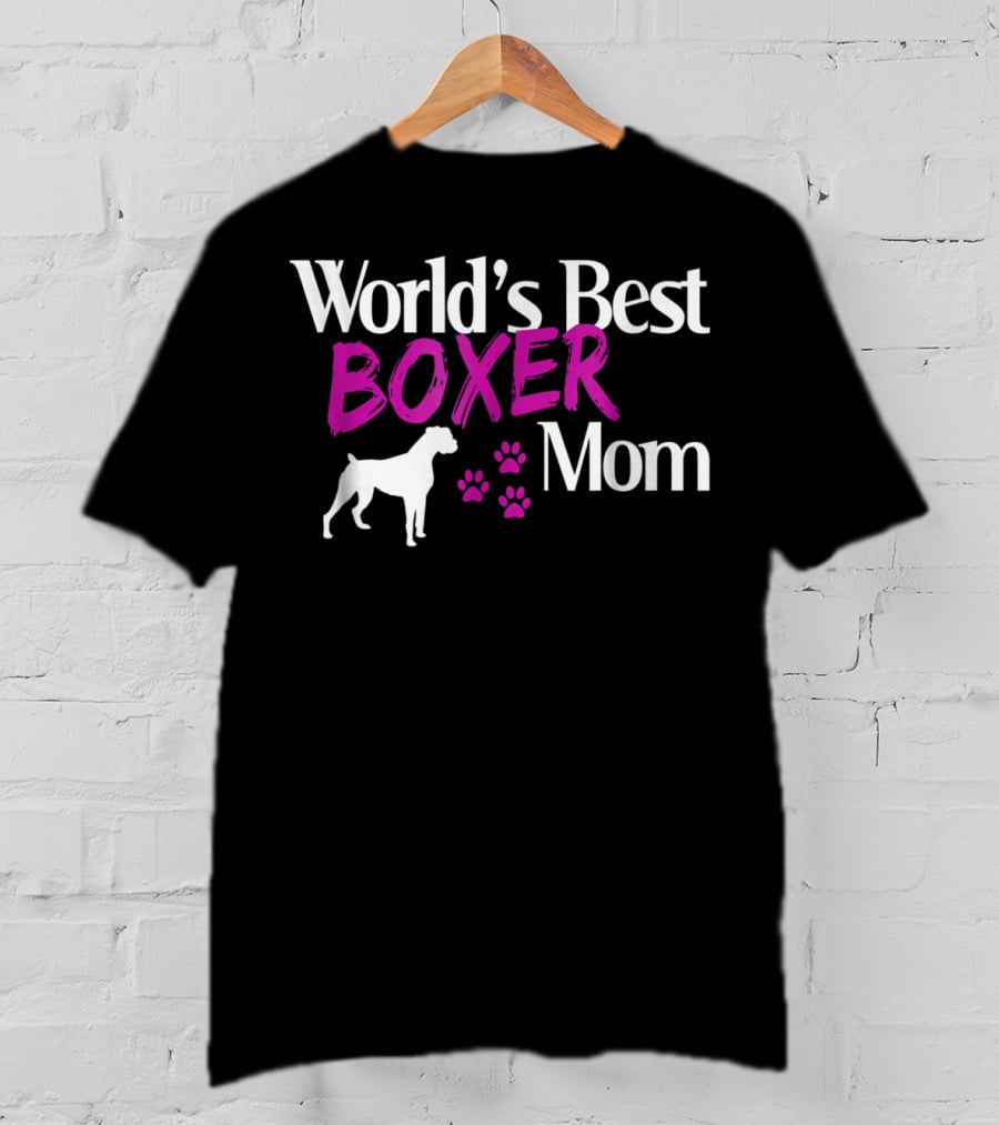 World's Best Boxer Mom With Paw Prints T-Shirt