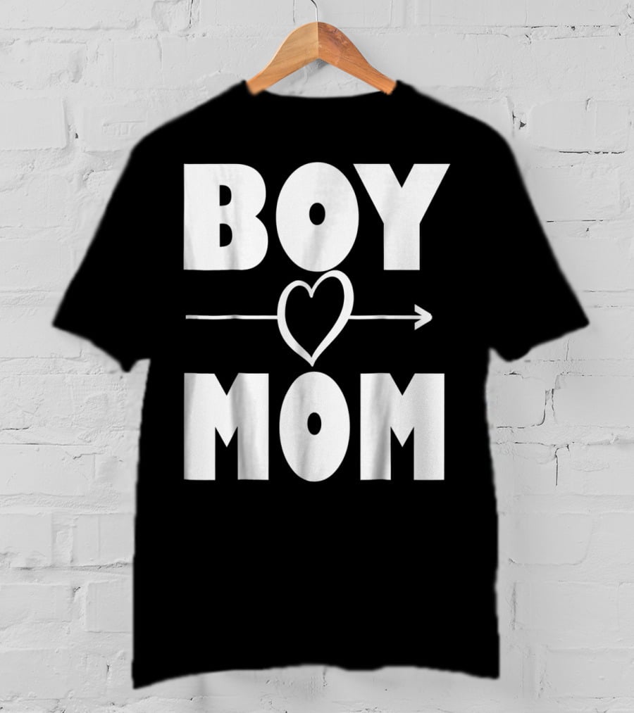 BOY MOM Heart With Arrow T-Shirt