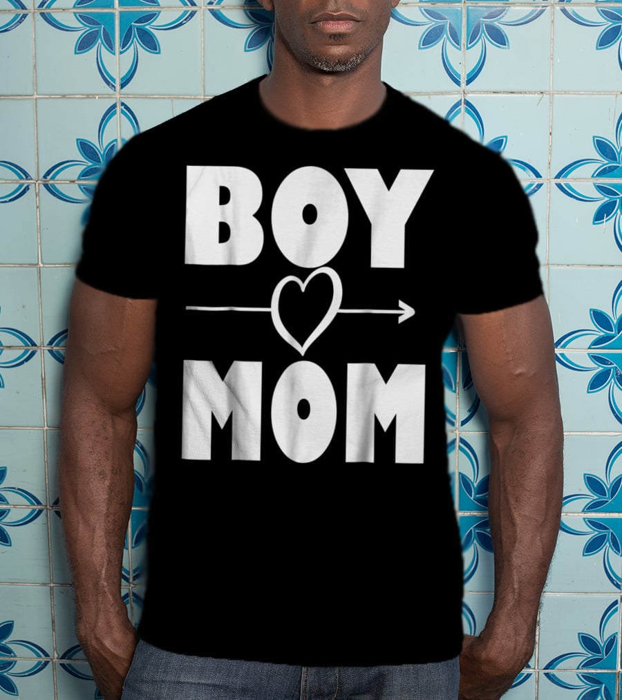 BOY MOM Heart With Arrow T-Shirt