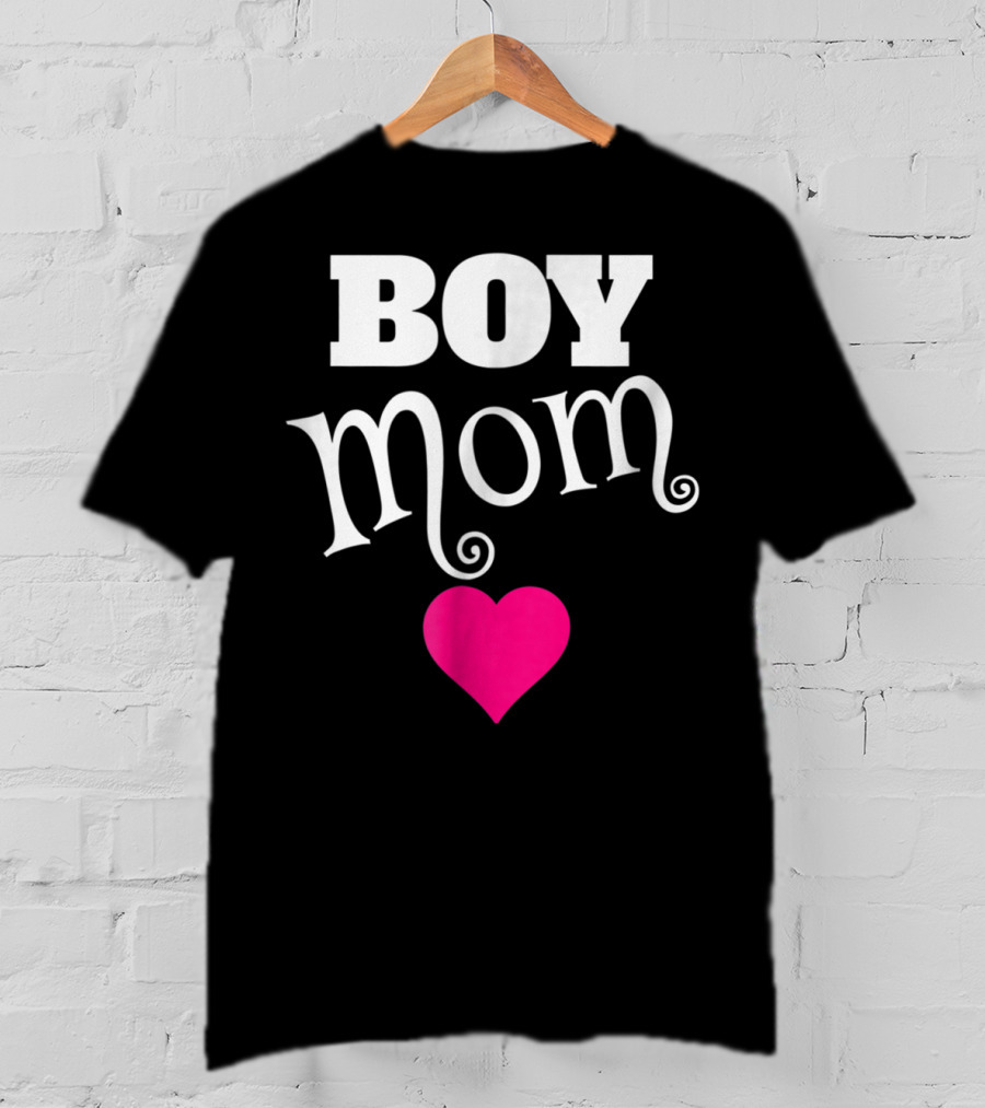 Boy Mom Heart Love My Boys Mother T-Shirt