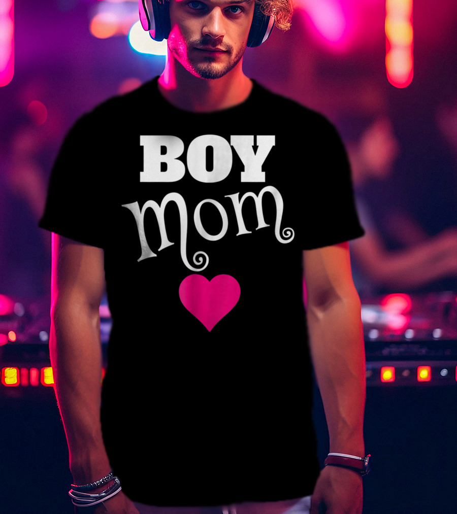 Boy Mom Heart Love My Boys Mother T-Shirt