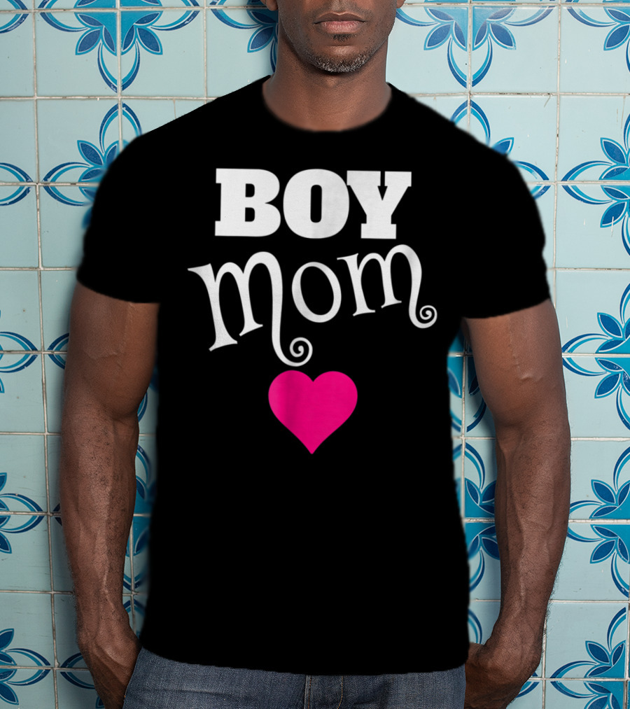 Boy Mom Heart Love My Boys Mother T-Shirt