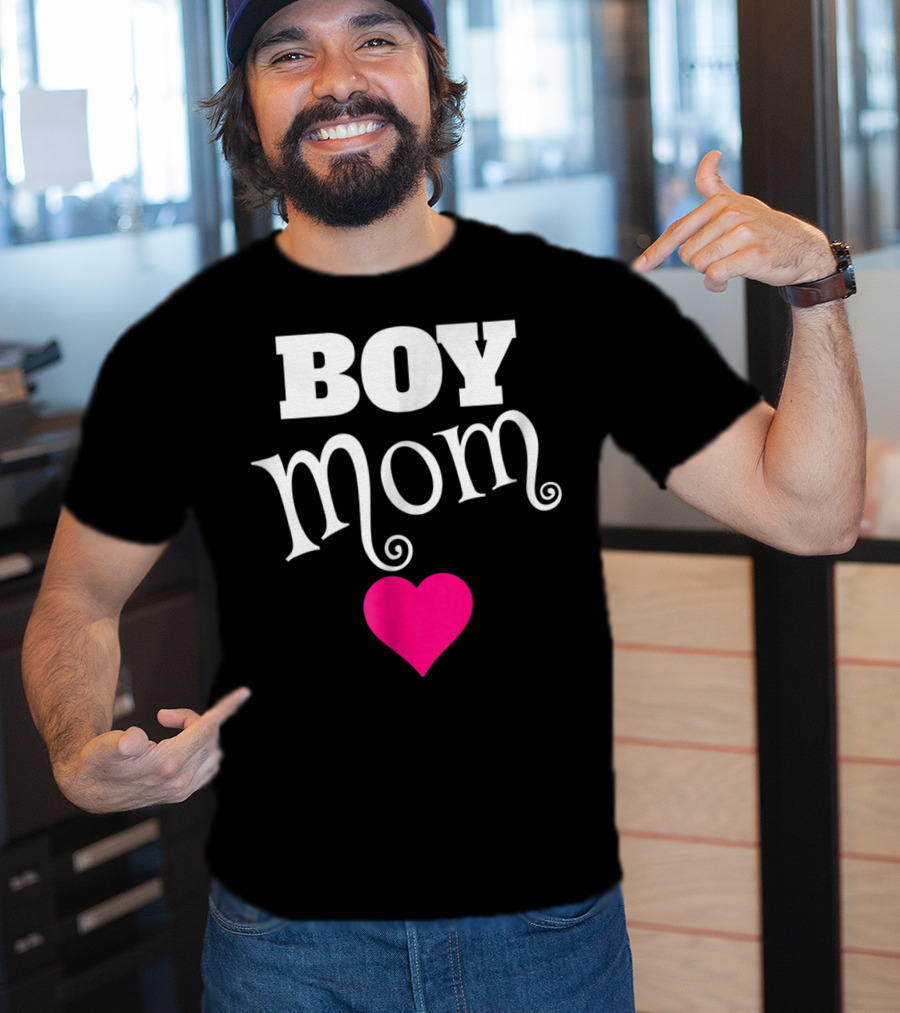 Boy Mom Heart Love My Boys Mother T-Shirt