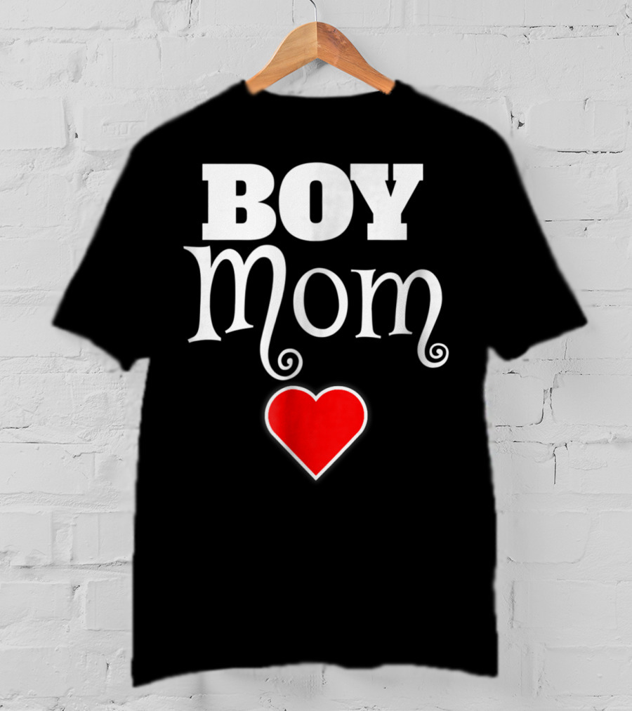Boy Mom Heart Love My Boys Mother Of Boys T-Shirt