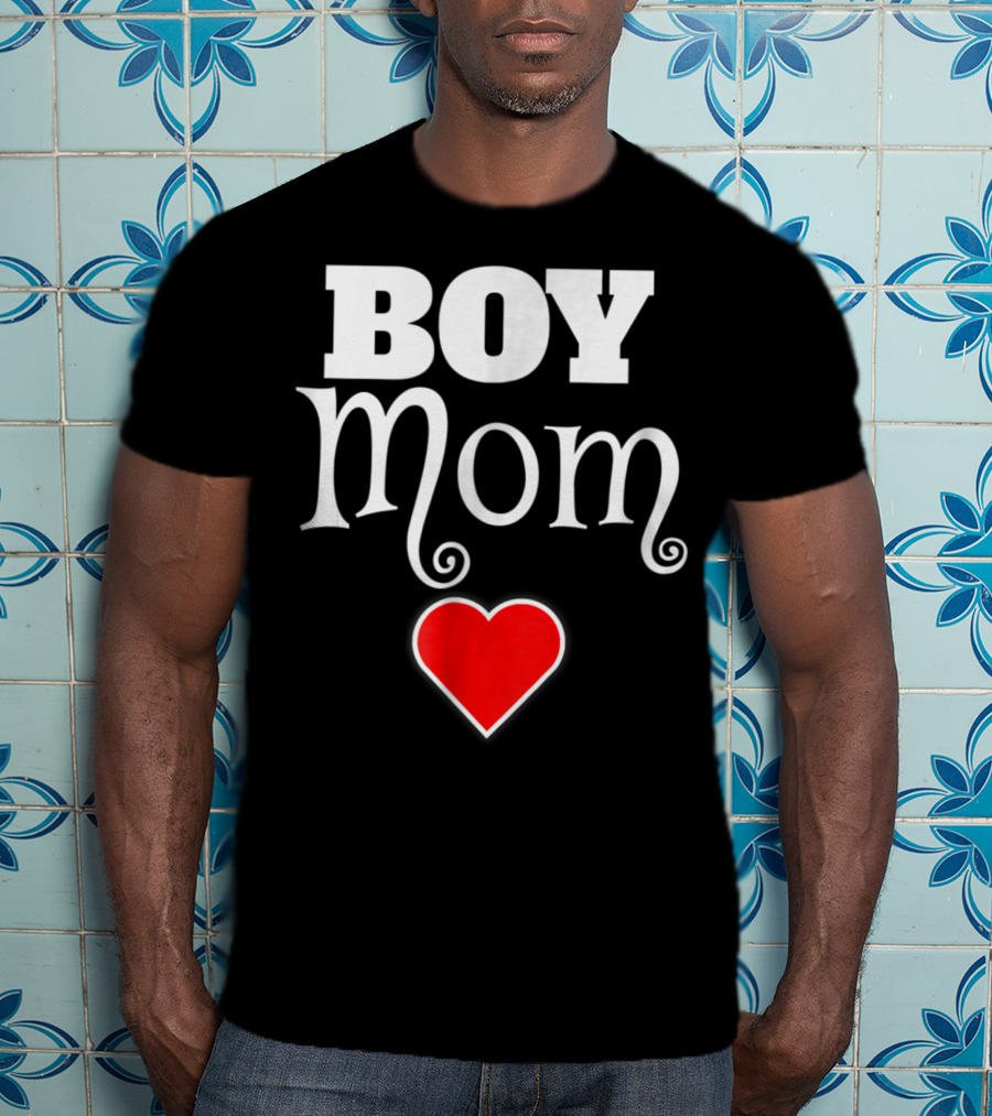 Boy Mom Heart Love My Boys Mother Of Boys T-Shirt