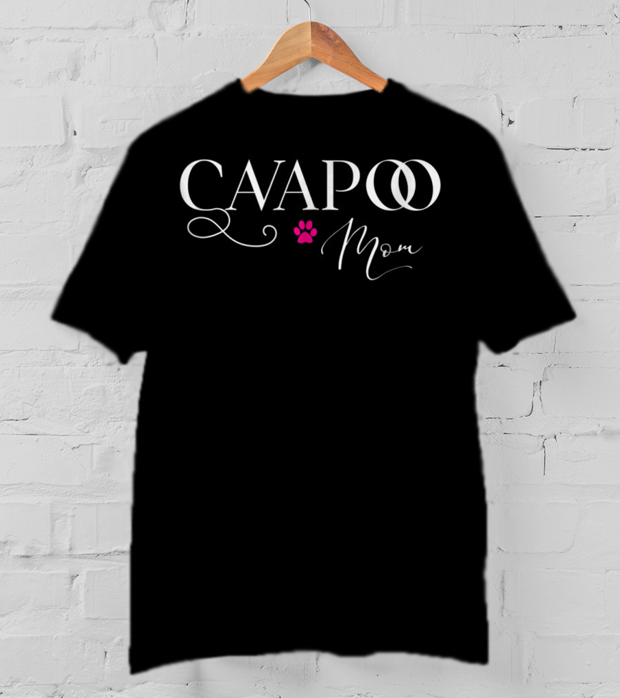 Cavapoo Mom Paw Prints T-Shirt