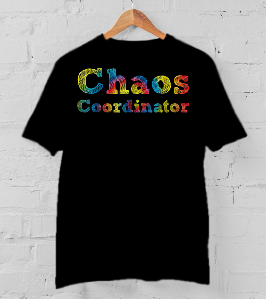 Chaos Coordinator Colorful Teacher Planner T-Shirt