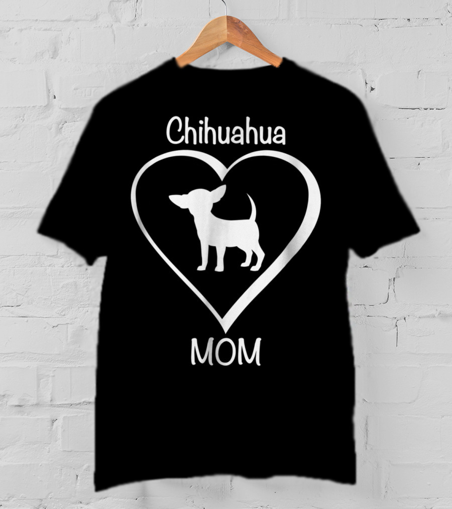 Chihuahua Mom Heart Silhouette Love T-Shirt