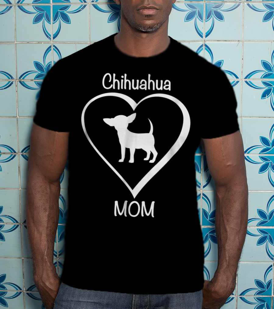 Chihuahua Mom Heart Silhouette Love T-Shirt