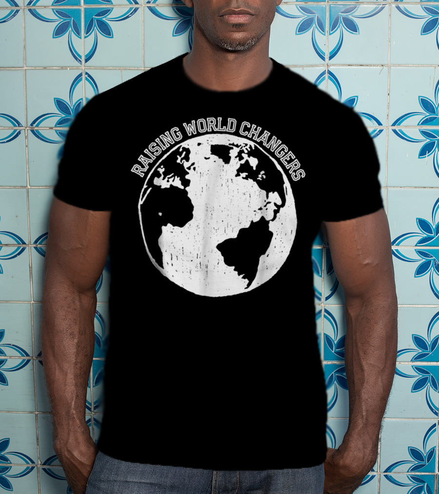 Raising World Changers Christian Mom World Map T-Shirt