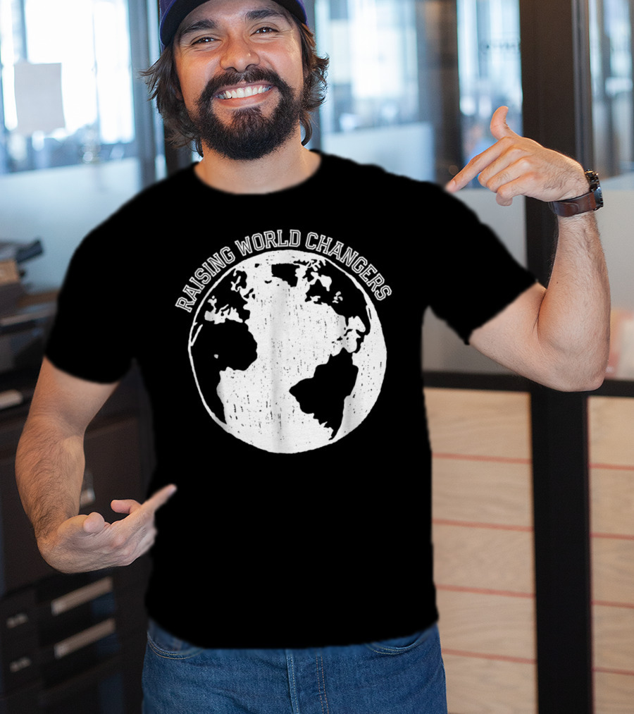 Raising World Changers Christian Mom World Map T-Shirt