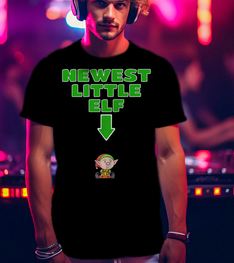 Newest Little Elf Christmas Expecting Mom To Be Pregnant Wife T-Shirt